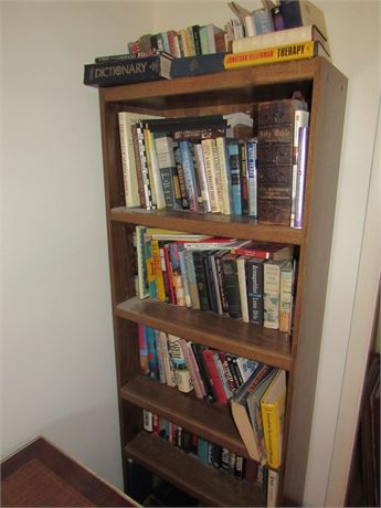 Book Lot. Includes Bookcase
