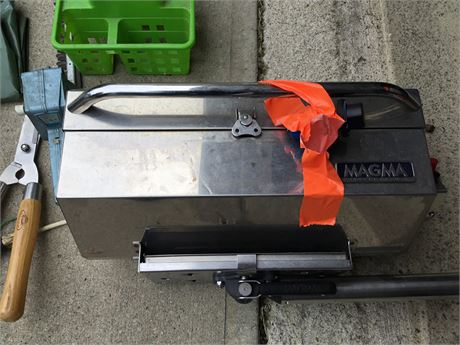 Magna Propane Boat Grill, Electric Trimmer, and Garden Tools