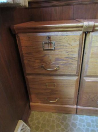 Oak Filing Cabinet w/ Keys