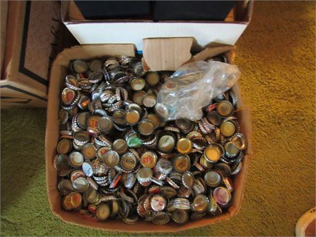 Large Box of Vintage Bottle Caps