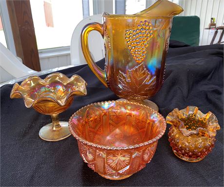 Orange Iridescent Carnival Glassware