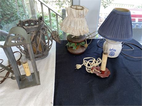 Primitive/Country Desk Lamps and Candle Lights