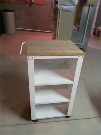 Rolling Cart with Butcher Block