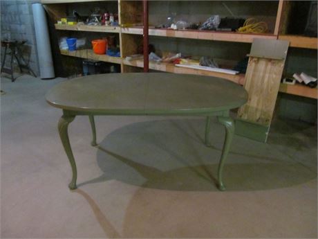 Heavy Wood Table with Two Leaves