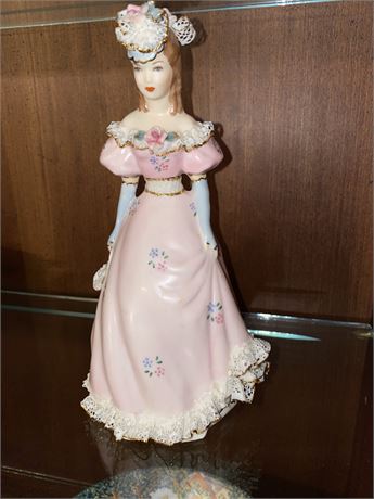 Vintage Lee Wollard Porcelain Lady and Lace Figurine