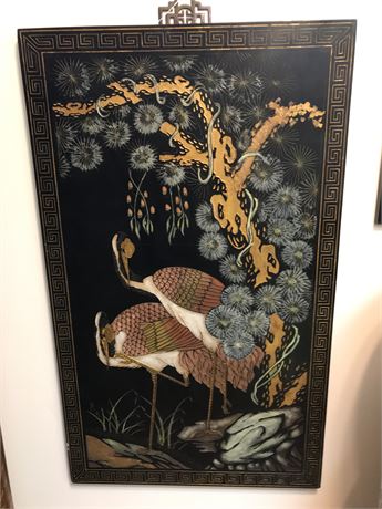 Antique Original Chinese Painted Wood Carving