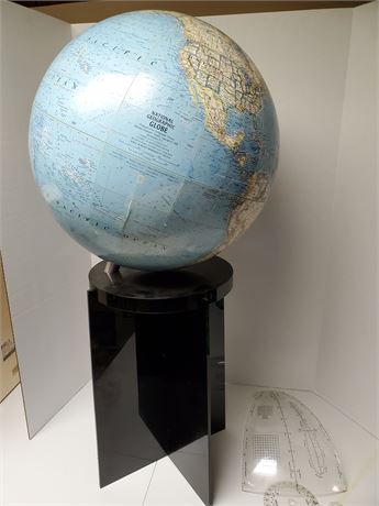 National Geographic World Globe w/ Lucite Stand