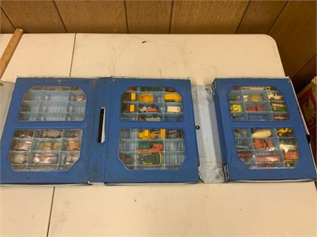 Box of Toy Farm Equipment (Matchbox?)