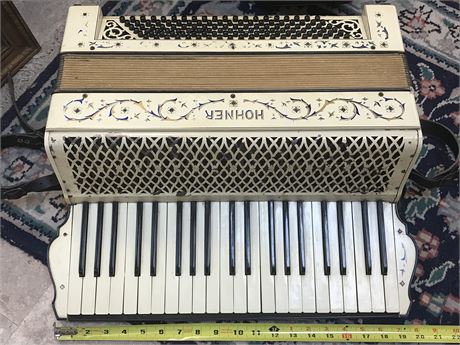 Antique Hohner Accordian with Case