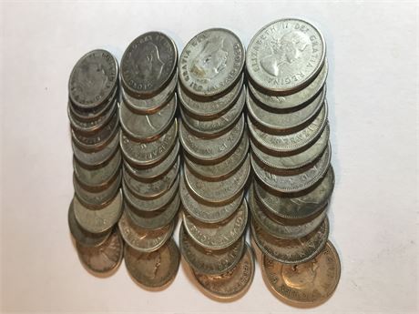 Full Roll of 80% Silver Canadian Quarters (7.5 ozt)