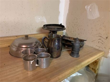 Camp Coffee Set, silver plate