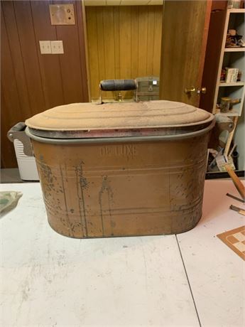 antique copper boiler wash tub, copper boiler
