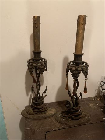 Antique electric candle sticks