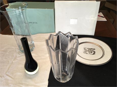 Tiffany & Co. Vase, Mikasa 25th Anniversary Plate, and More