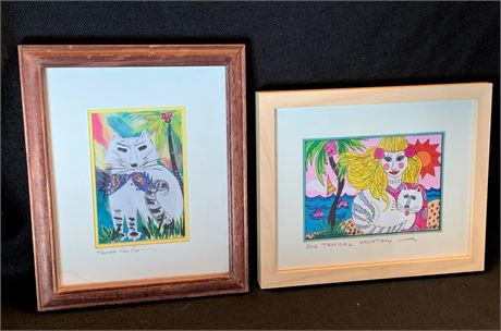 Sonia Robinson's Key West Hemingway Cats Framed Artwork