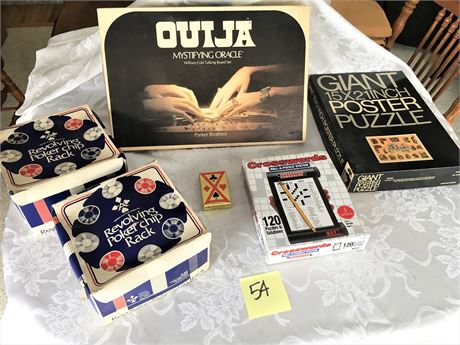 Ouija Board Game, Revolving Poker Chips in Caddy and More