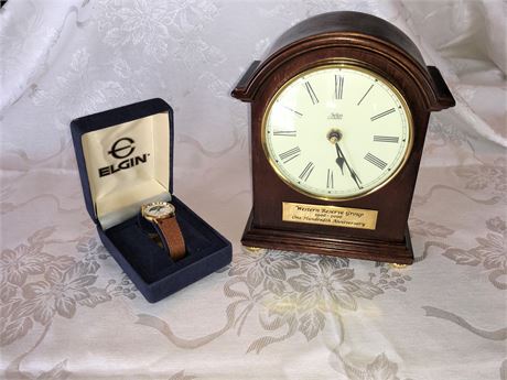 Selco Geneve Mantle Clock & Men's Armitron Quartz Wrist Watch