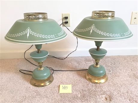 Pair of Vintage Metal Table Lamps