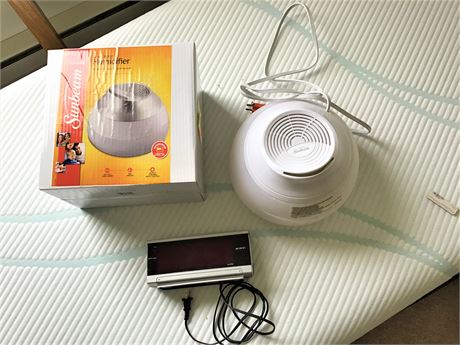 Sunbeam Humidifier and KMC Alarm Clock