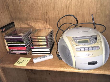 Sony Portable Contact Disc Player and Assortment of CDs